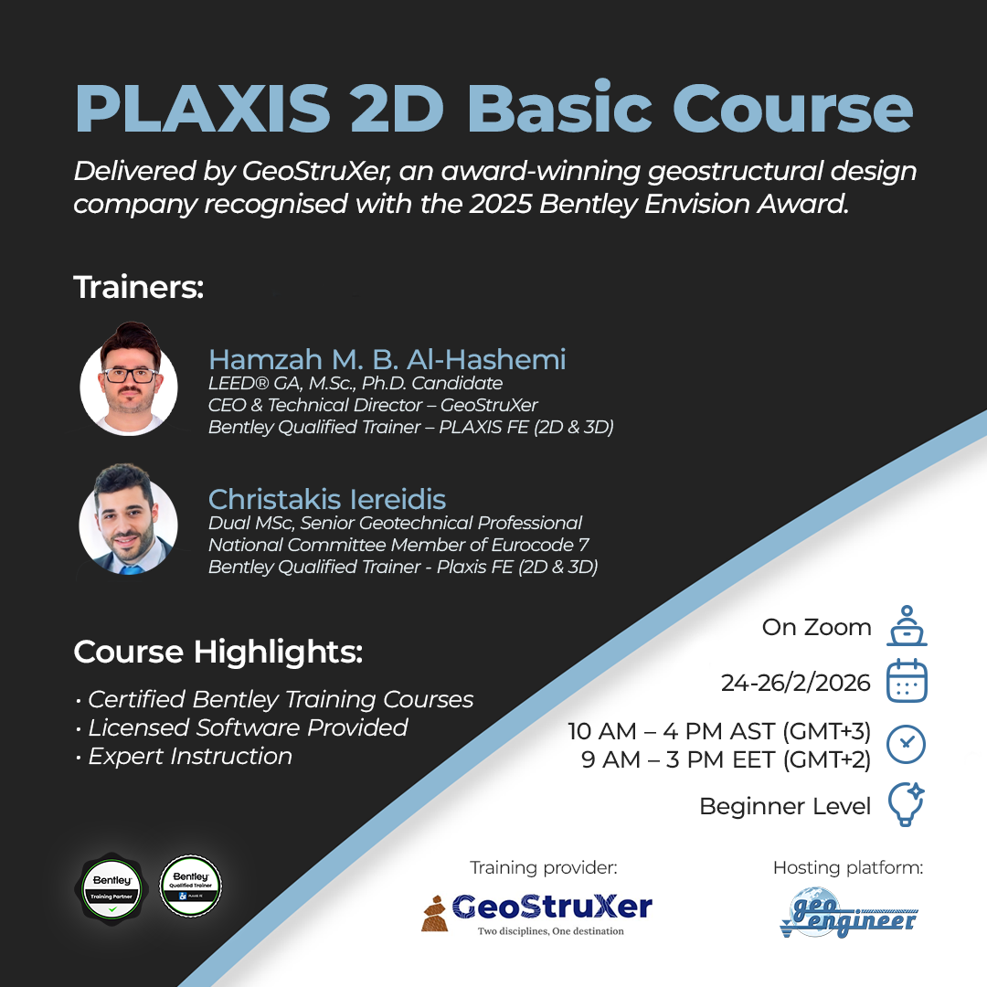 Plaxis 2D Basic Course – Online Training (18 hours)
