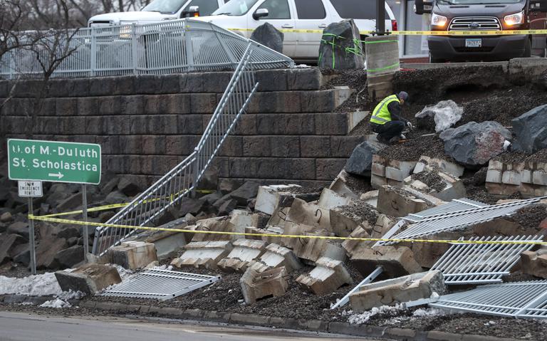 McDonald's retaining wall collapse in London Street